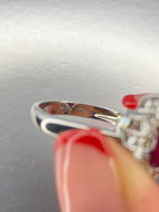 Ruby & Diamond Cluster Ring | 2.47ct Natural Ruby & 1.90ct Diamond in 18ct White Gold