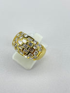 1.35ct Mixed Cut Diamond Chunky Ring | Baguette & Round | 18K Yellow Gold