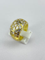 1.35ct Mixed Cut Diamond Chunky Ring | Baguette & Round | 18K Yellow Gold