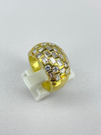 1.35ct Mixed Cut Diamond Chunky Ring | Baguette & Round | 18K Yellow Gold