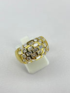 1.35ct Mixed Cut Diamond Chunky Ring | Baguette & Round | 18K Yellow Gold
