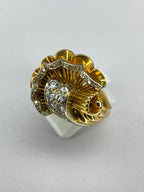 Vintage Diamond Bow Ring | 0.70ct Diamond | 18ct Yellow Gold Statement Ring