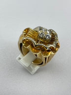 Vintage Diamond Bow Ring | 0.70ct Diamond | 18ct Yellow Gold Statement Ring