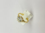 1.84ct Old Mine Cut Diamond Bamboo Solitaire Engagement Ring | 18K Yellow Gold