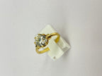 1.84ct Old Mine Cut Diamond Bamboo Solitaire Engagement Ring | 18K Yellow Gold
