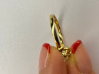 1.84ct Old Mine Cut Diamond Bamboo Solitaire Engagement Ring | 18K Yellow Gold
