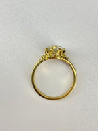 1.84ct Old Mine Cut Diamond Bamboo Solitaire Engagement Ring | 18K Yellow Gold