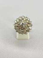 2.50ct Diamond Explosion Cluster Ring | 18K White Gold Statement Ring