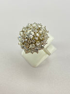 2.50ct Diamond Explosion Cluster Ring | 18K White Gold Statement Ring