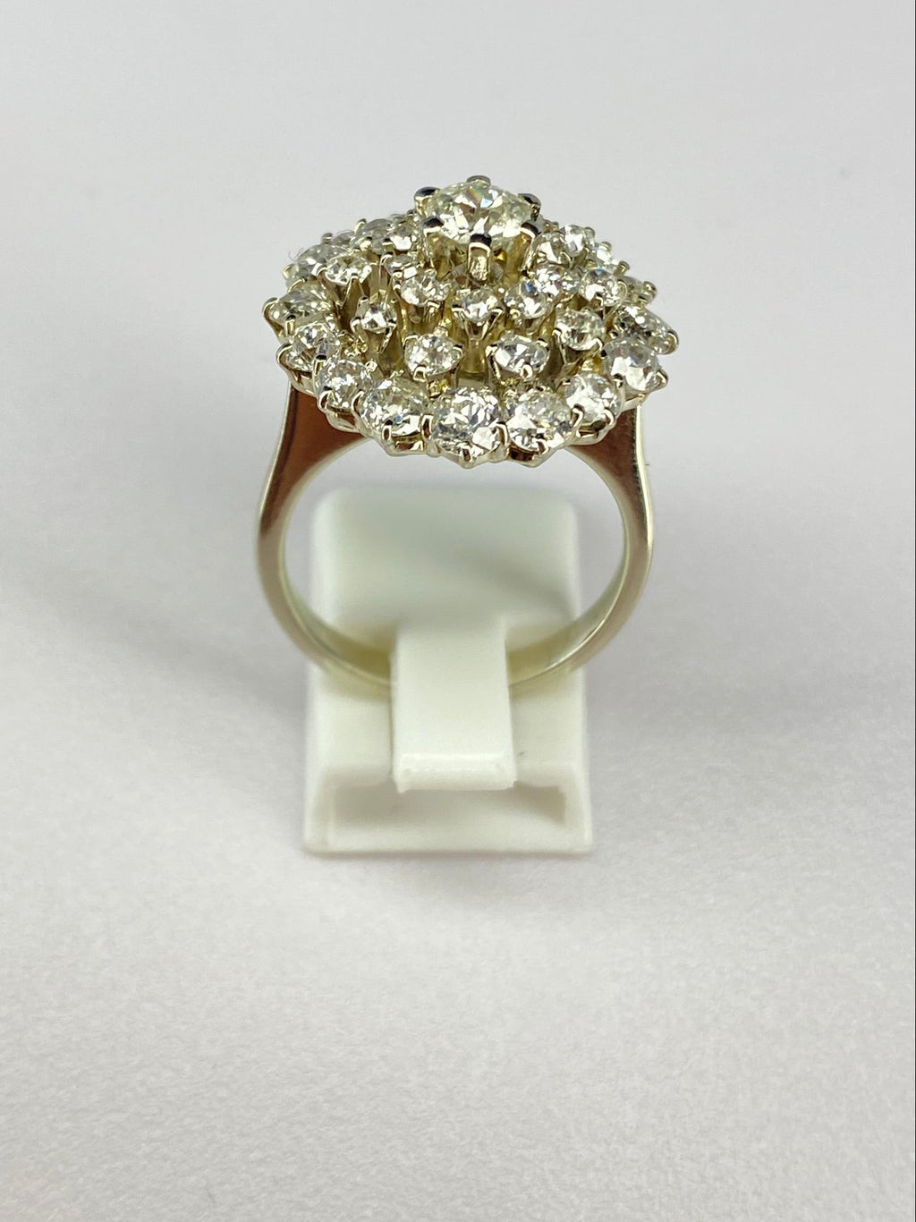 2.50ct Diamond Explosion Cluster Ring | 18K White Gold Statement Ring