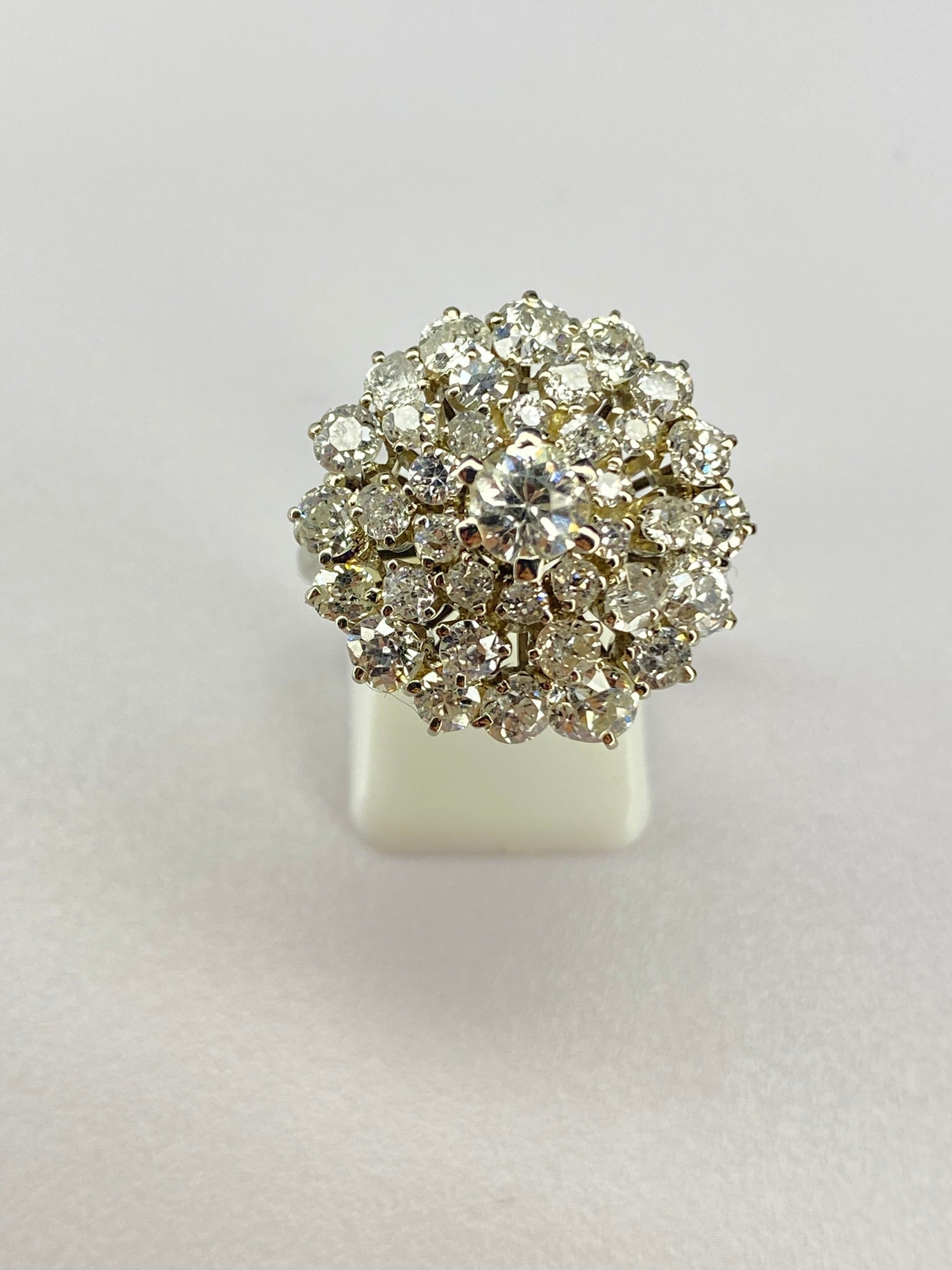 2.50ct Diamond Explosion Cluster Ring | 18K White Gold Statement Ring