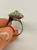 2.50ct Diamond Explosion Cluster Ring | 18K White Gold Statement Ring
