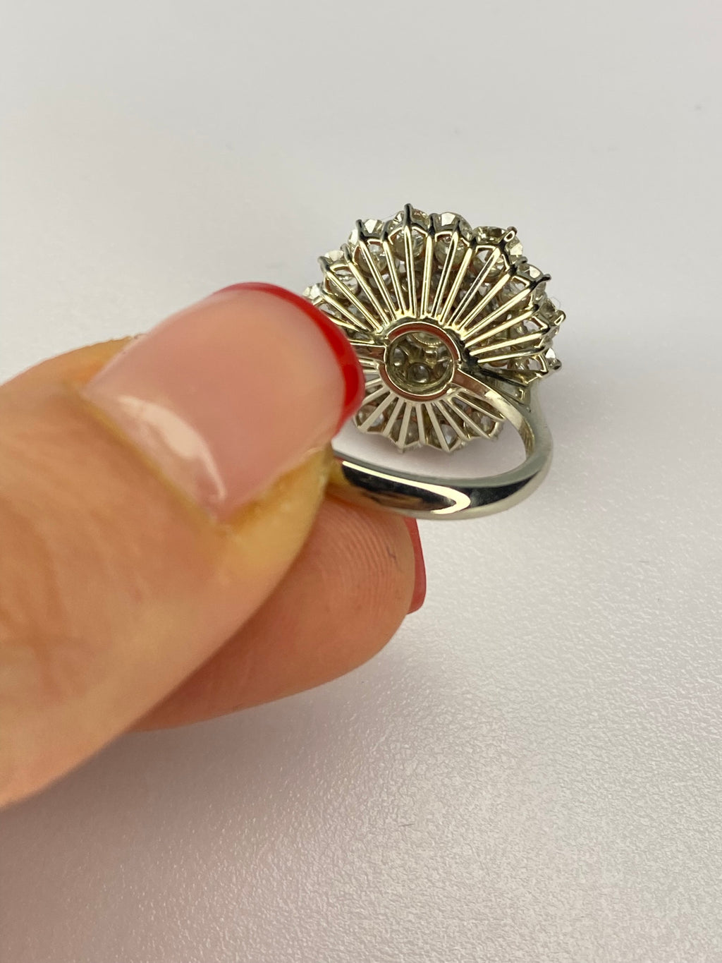 2.50ct Diamond Explosion Cluster Ring | 18K White Gold Statement Ring