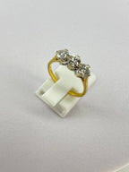 Old Mine Cut Diamond Three Stone Ring | 1.50ct Total | 18K Yellow Gold