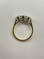 Old Mine Cut Diamond Three Stone Ring | 1.50ct Total | 18K Yellow Gold