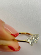 Old Mine Cut Diamond Three Stone Ring | 1.50ct Total | 18K Yellow Gold
