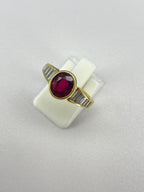 Vintage 1970s Ruby & Diamond 18ct Gold Ring