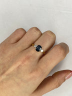 Sapphire & Diamond Three Stone Ring | 1.40ct Sapphire | 18ct Gold