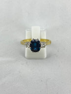 Sapphire & Diamond Three Stone Ring | 1.40ct Sapphire | 18ct Gold