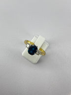 Sapphire & Diamond Three Stone Ring | 1.40ct Sapphire | 18ct Gold