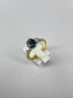 Sapphire & Diamond Three Stone Ring | 1.40ct Sapphire | 18ct Gold