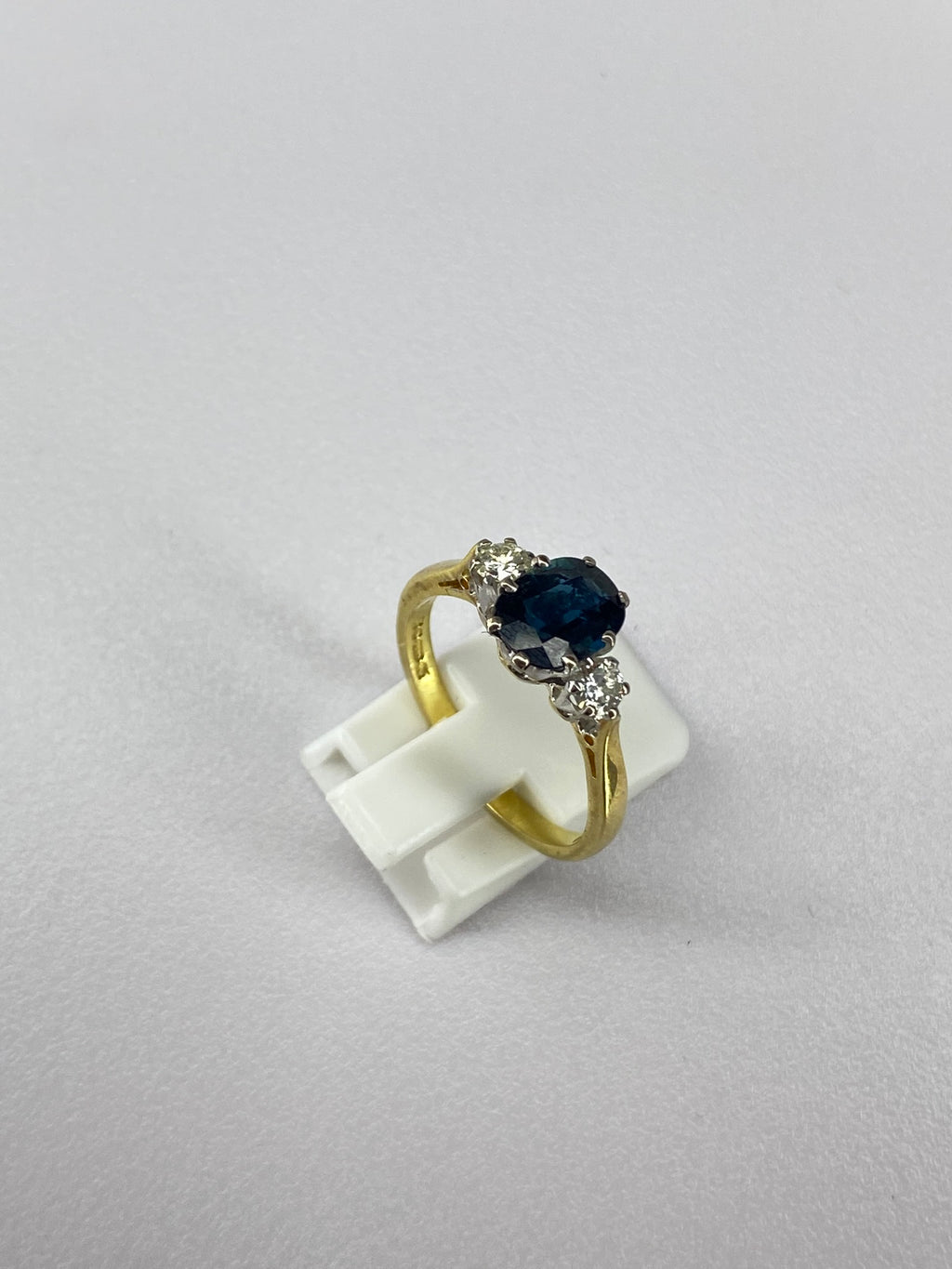 Sapphire & Diamond Three Stone Ring | 1.40ct Sapphire | 18ct Gold