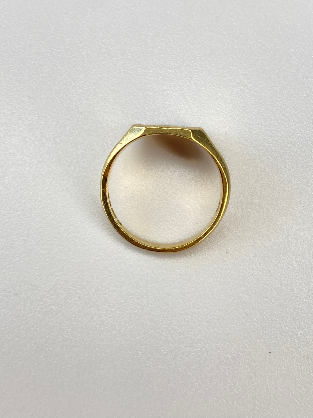 9K Yellow Gold Signet Ring – Classic Textured Face, Hallmarked