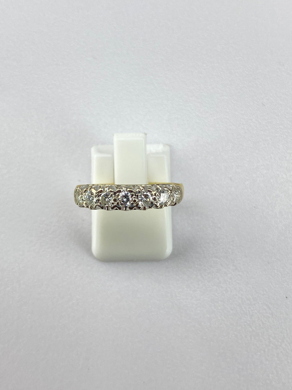 0.50ct Seven Stone Diamond Ring – 18K Yellow Gold, Birmingham Hallmarked, Size O