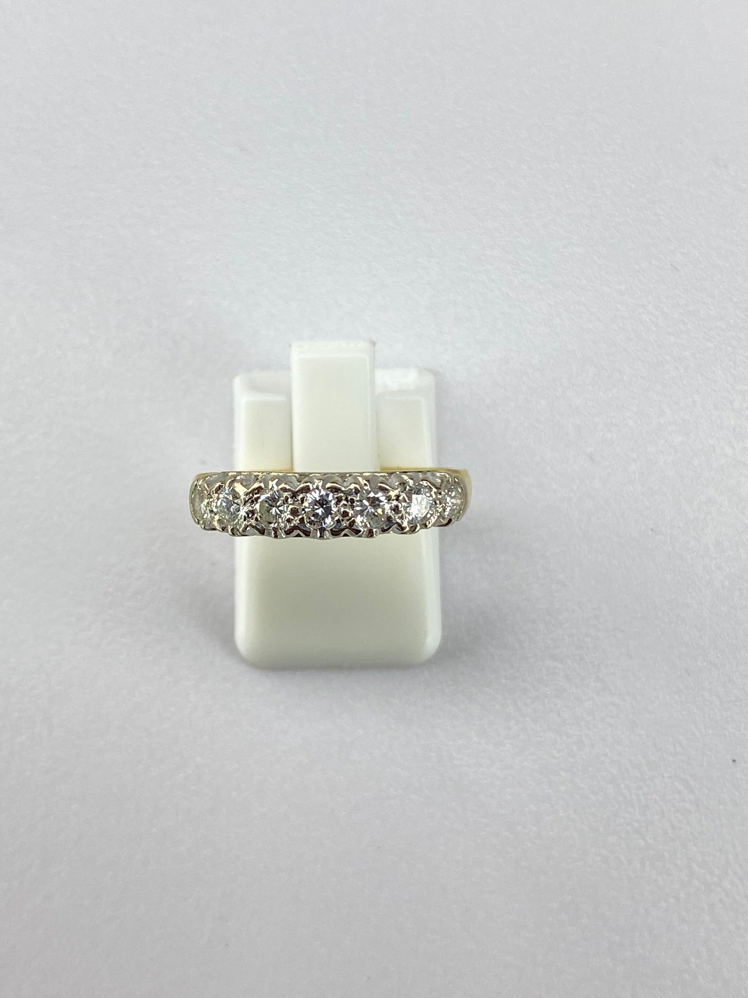 0.50ct Seven Stone Diamond Ring – 18K Yellow Gold, Birmingham Hallmarked, Size O