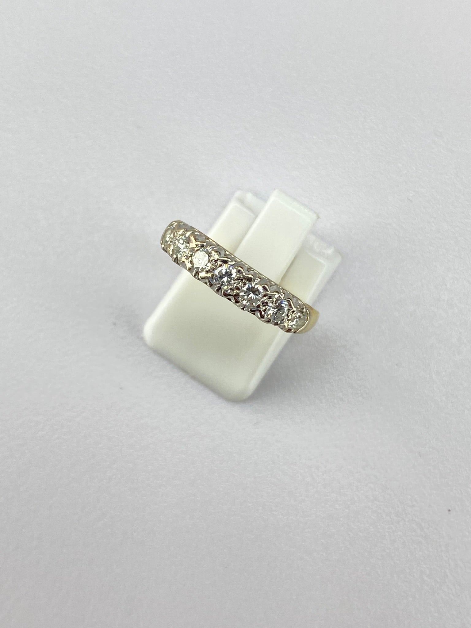 0.50ct Seven Stone Diamond Ring – 18K Yellow Gold, Birmingham Hallmarked, Size O