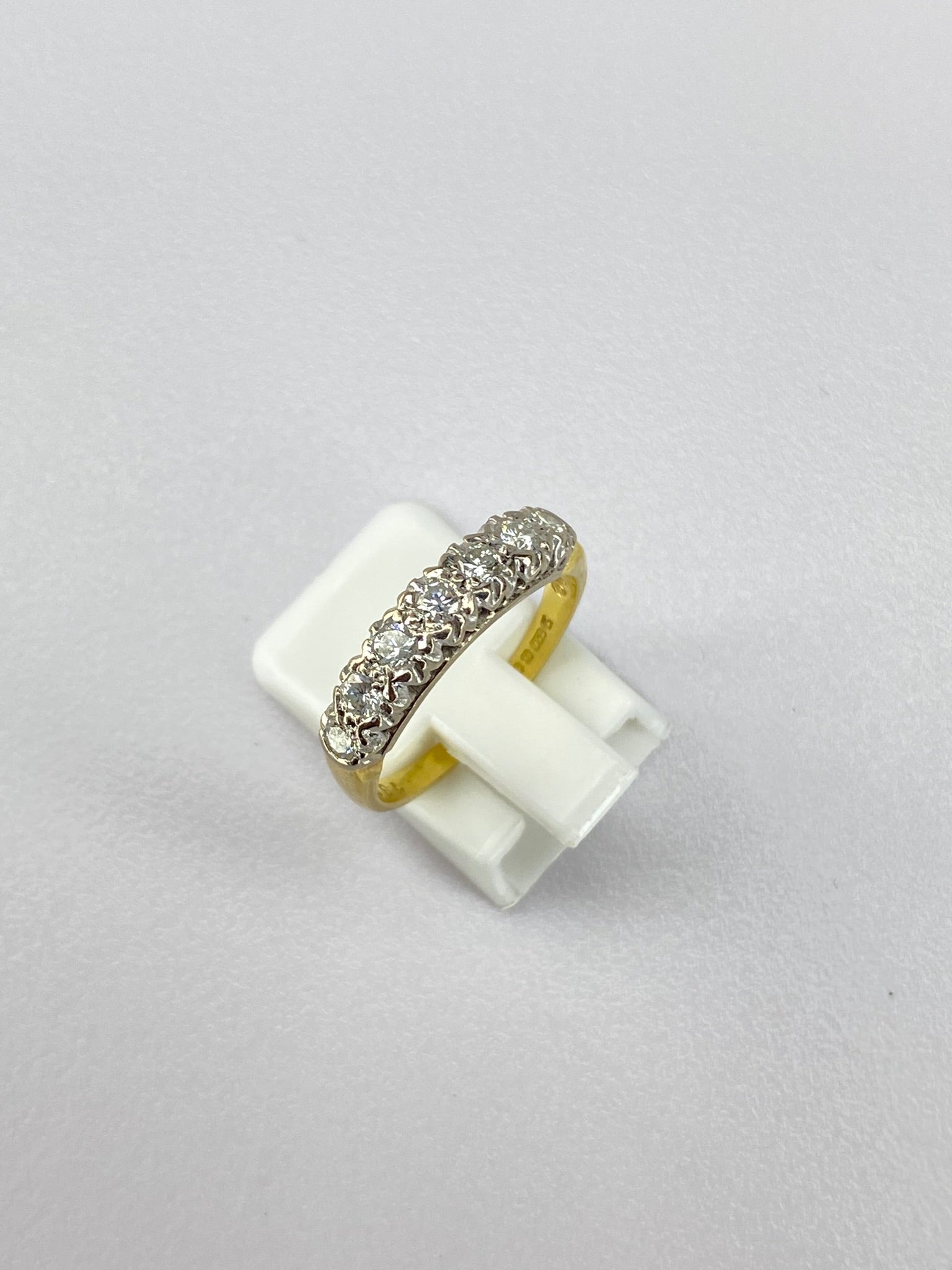0.50ct Seven Stone Diamond Ring – 18K Yellow Gold, Birmingham Hallmarked, Size O
