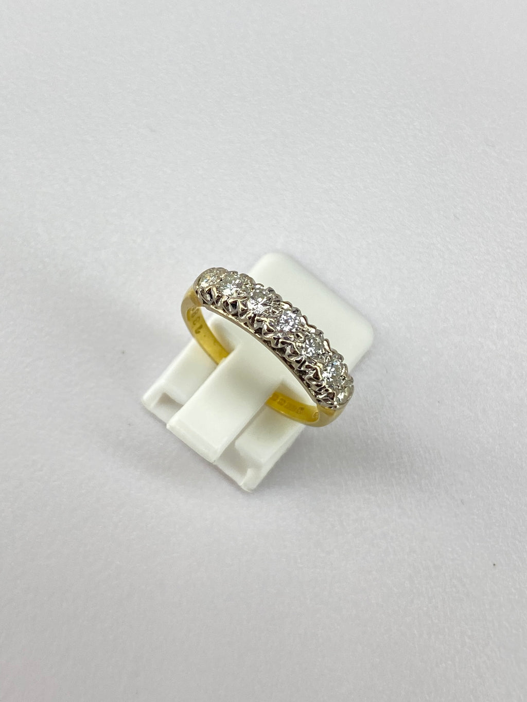0.50ct Seven Stone Diamond Ring – 18K Yellow Gold, Birmingham Hallmarked, Size O