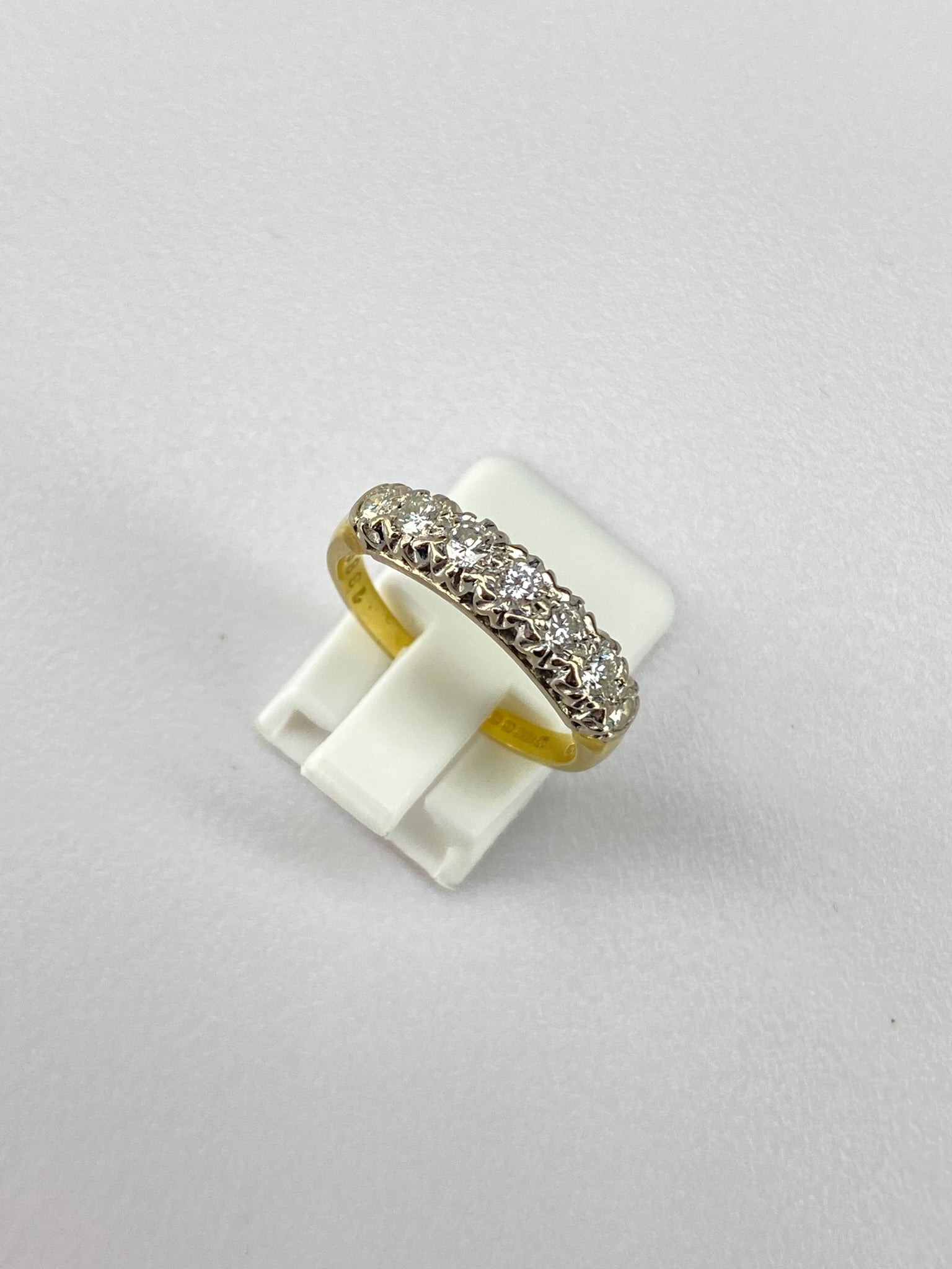 0.50ct Seven Stone Diamond Ring – 18K Yellow Gold, Birmingham Hallmarked, Size O
