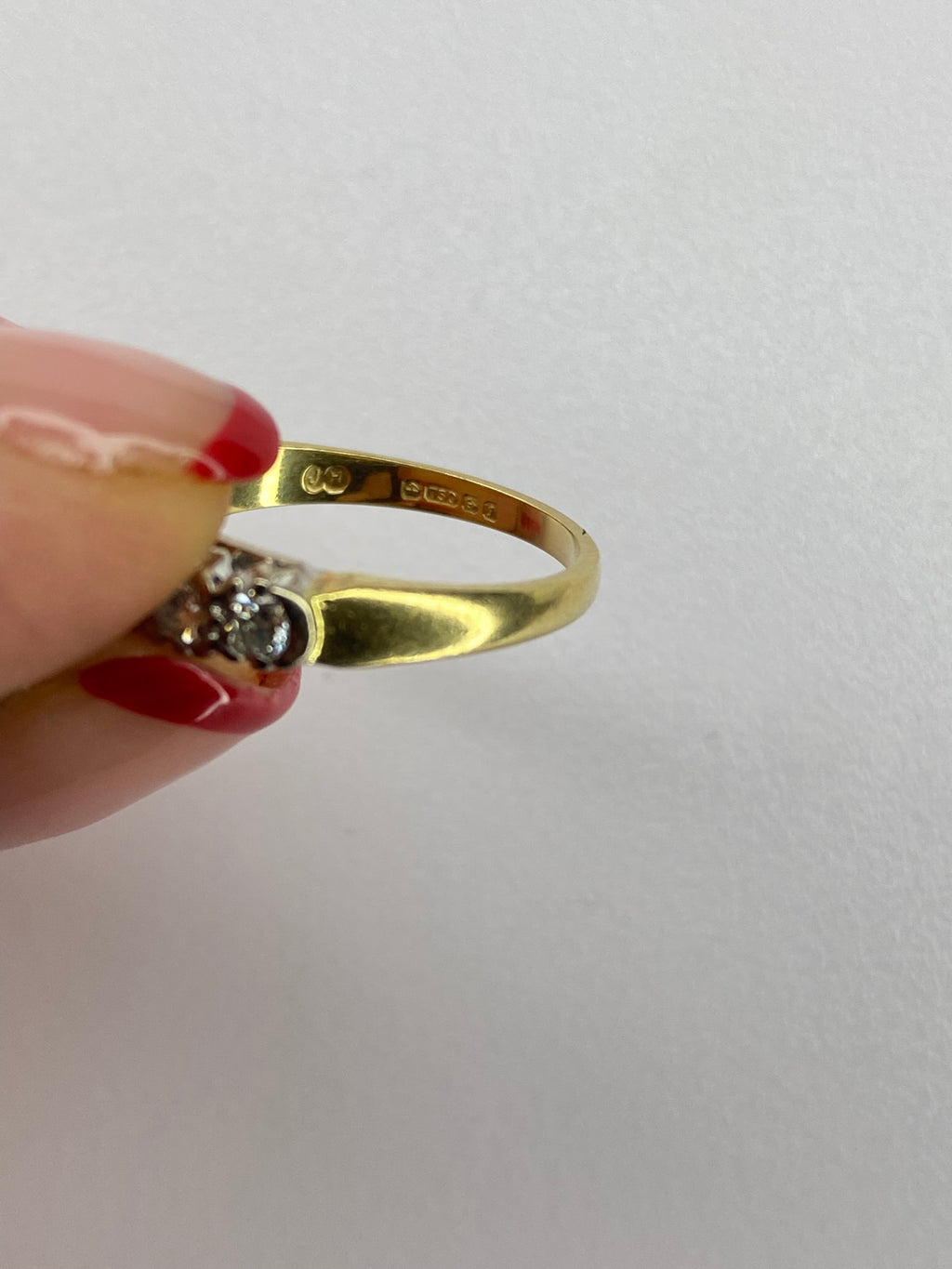 0.50ct Seven Stone Diamond Ring – 18K Yellow Gold, Birmingham Hallmarked, Size O