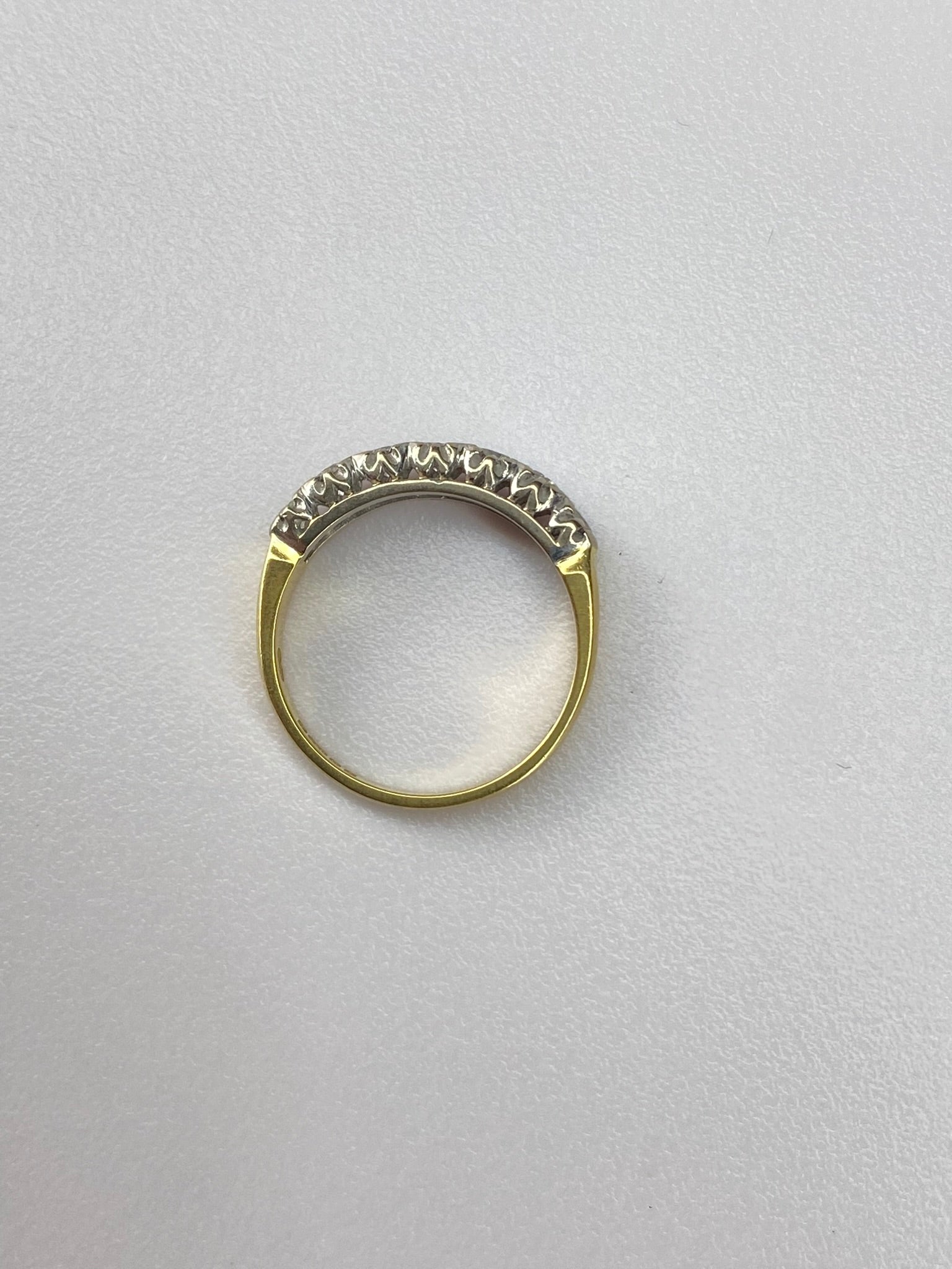 0.50ct Seven Stone Diamond Ring – 18K Yellow Gold, Birmingham Hallmarked, Size O