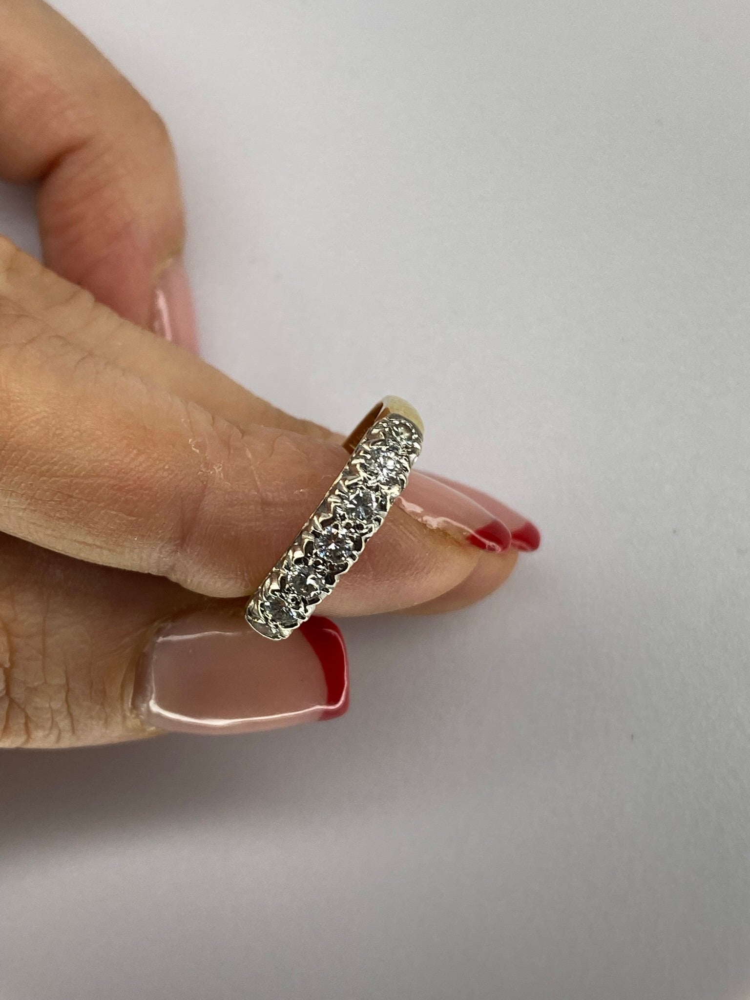 0.50ct Seven Stone Diamond Ring – 18K Yellow Gold, Birmingham Hallmarked, Size O