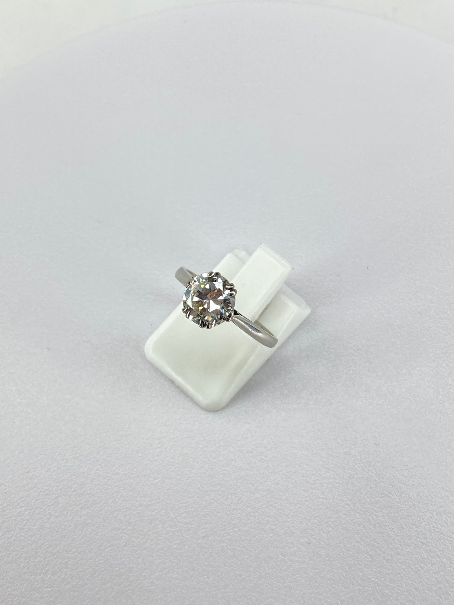 1.40ct Old European Cut Diamond Solitaire Engagement Ring Platinum G–H SI1