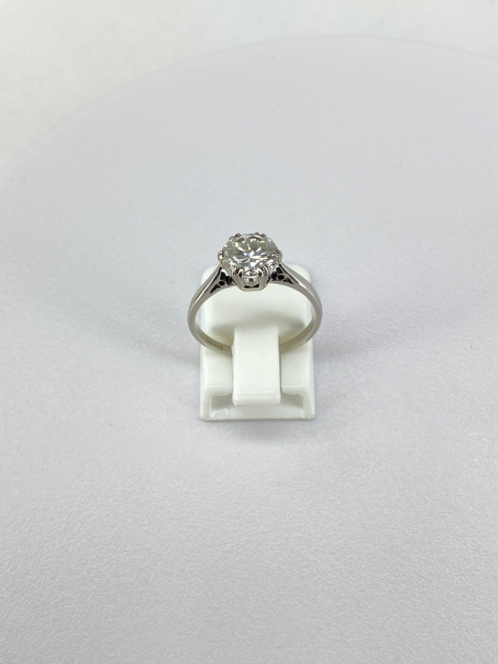 1.40ct Old European Cut Diamond Solitaire Engagement Ring Platinum G–H SI1