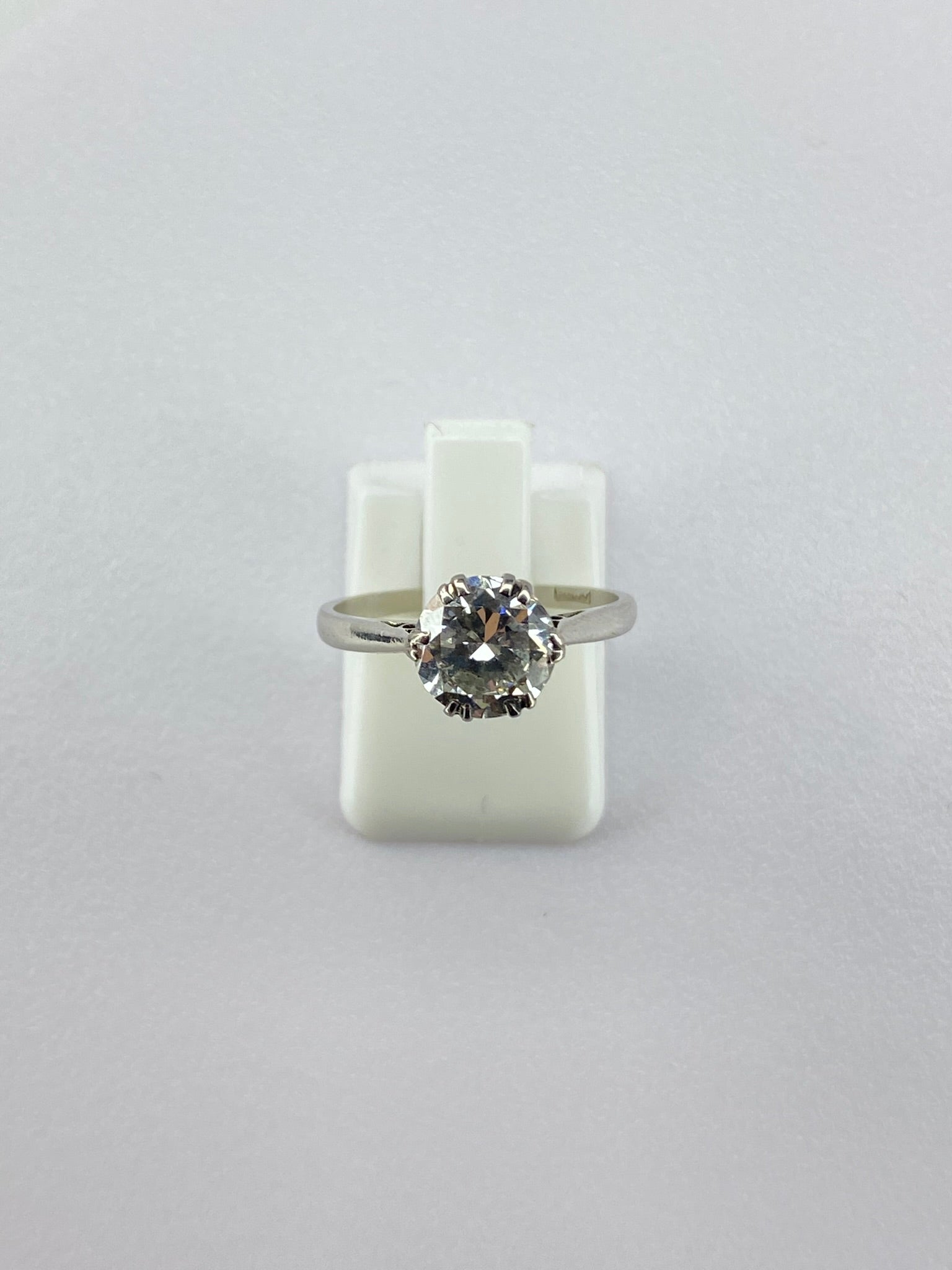 1.40ct Old European Cut Diamond Solitaire Engagement Ring Platinum G–H SI1