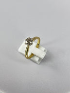 0.70ct Old Mine Cut Diamond Solitaire Ring – Antique Cut Diamond Engagement Ring in 18K Yellow Gold Size Q