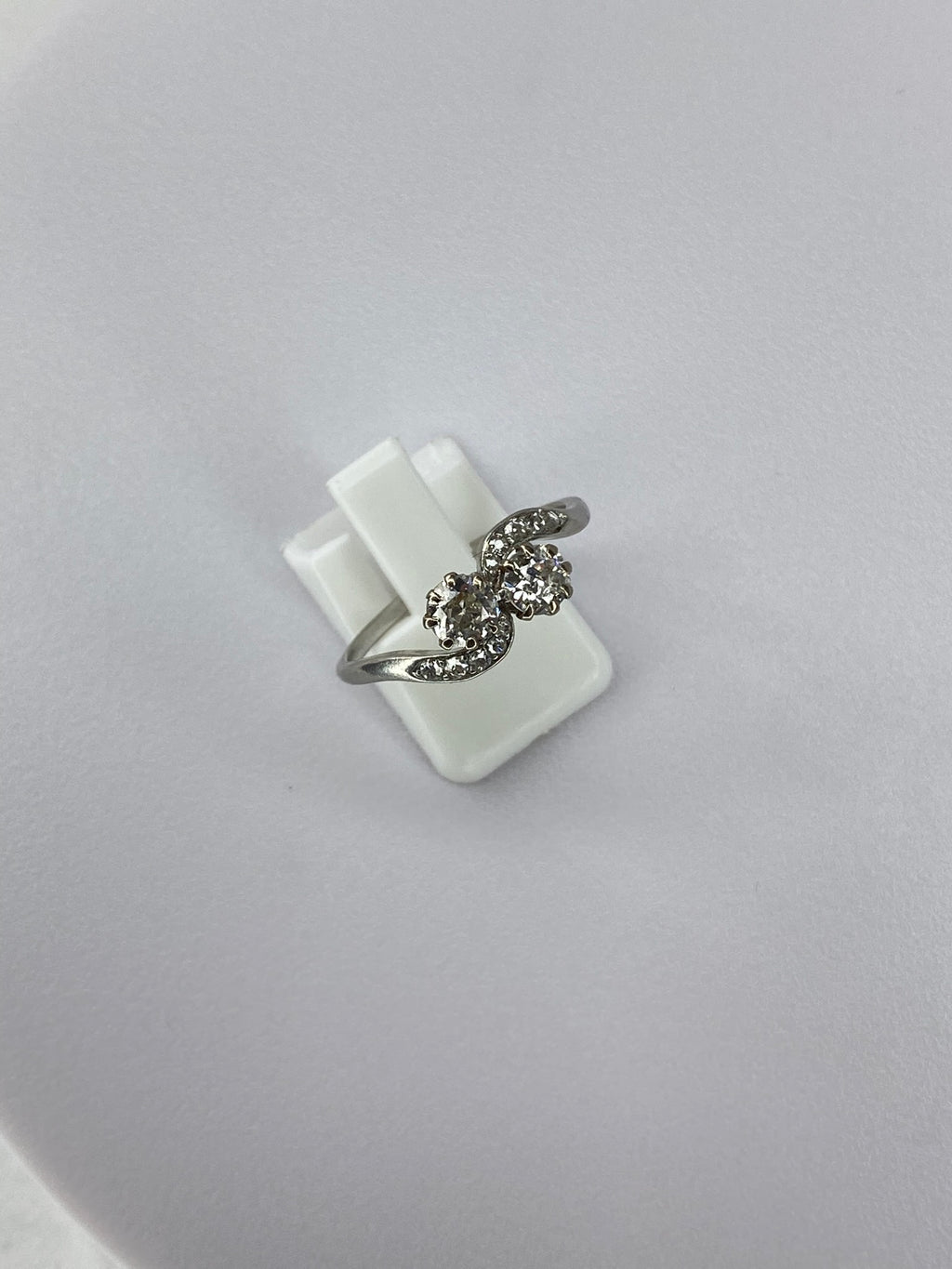 Antique Moi et Toi Diamond Ring | 0.80ct Old Mine Cut Platinum