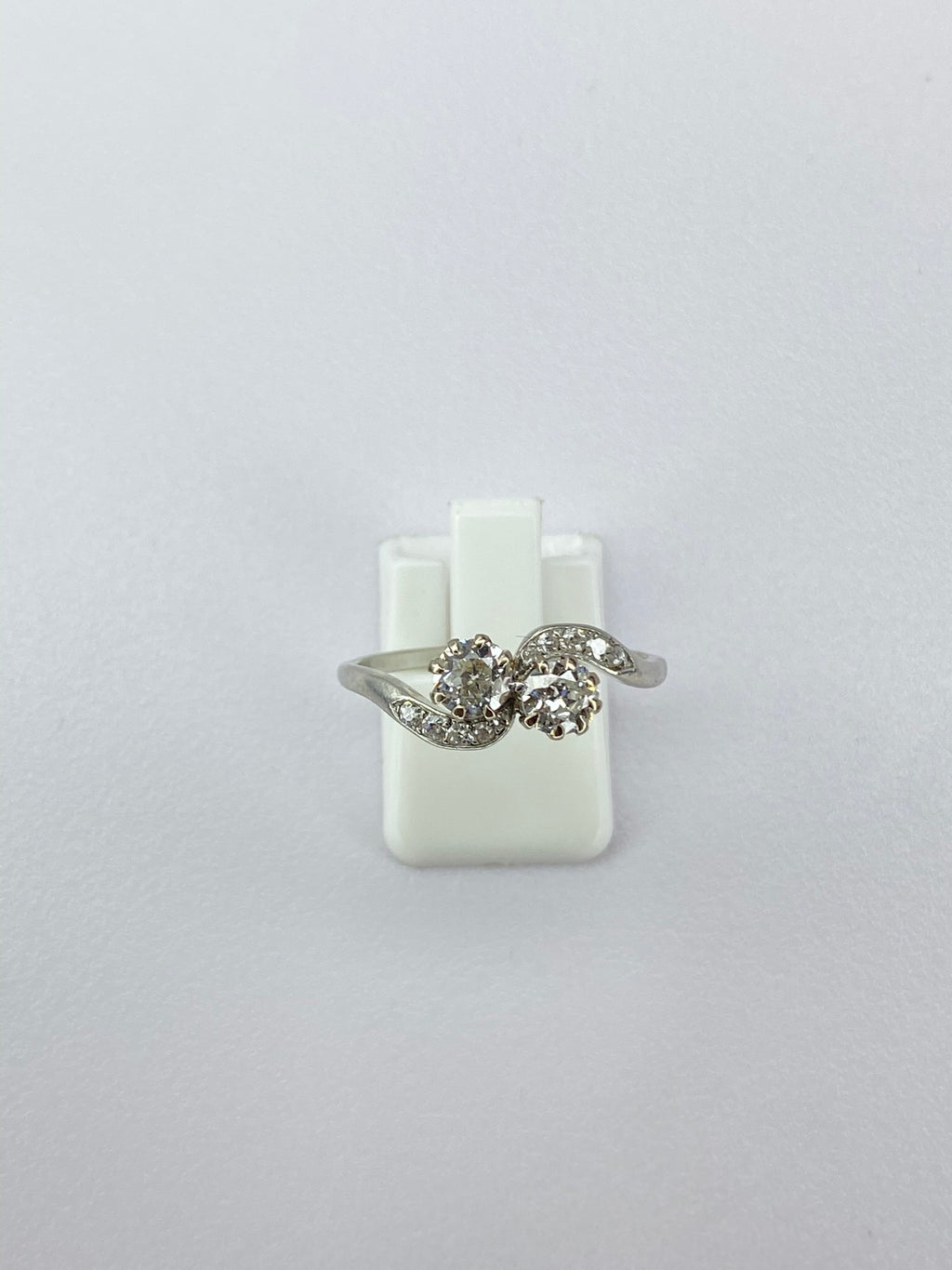 Antique Moi et Toi Diamond Ring | 0.80ct Old Mine Cut Platinum