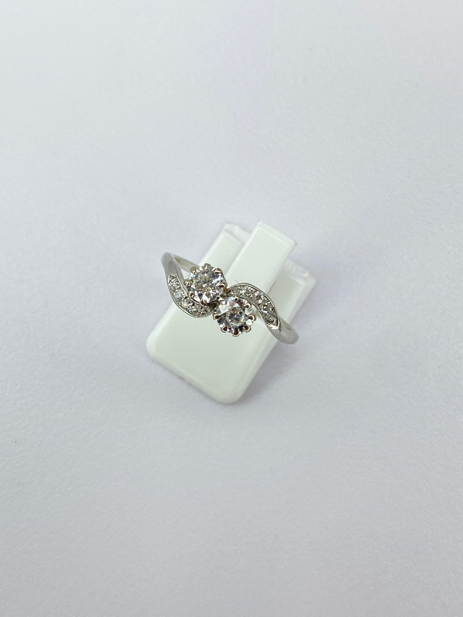 Antique Moi et Toi Diamond Ring | 0.80ct Old Mine Cut Platinum