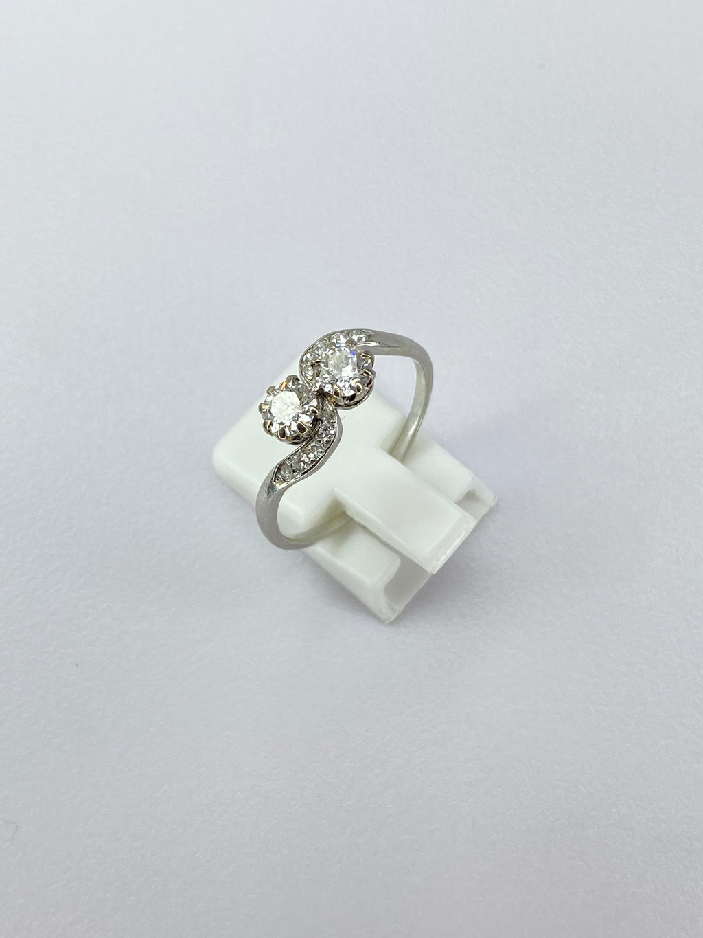 Antique Moi et Toi Diamond Ring | 0.80ct Old Mine Cut Platinum