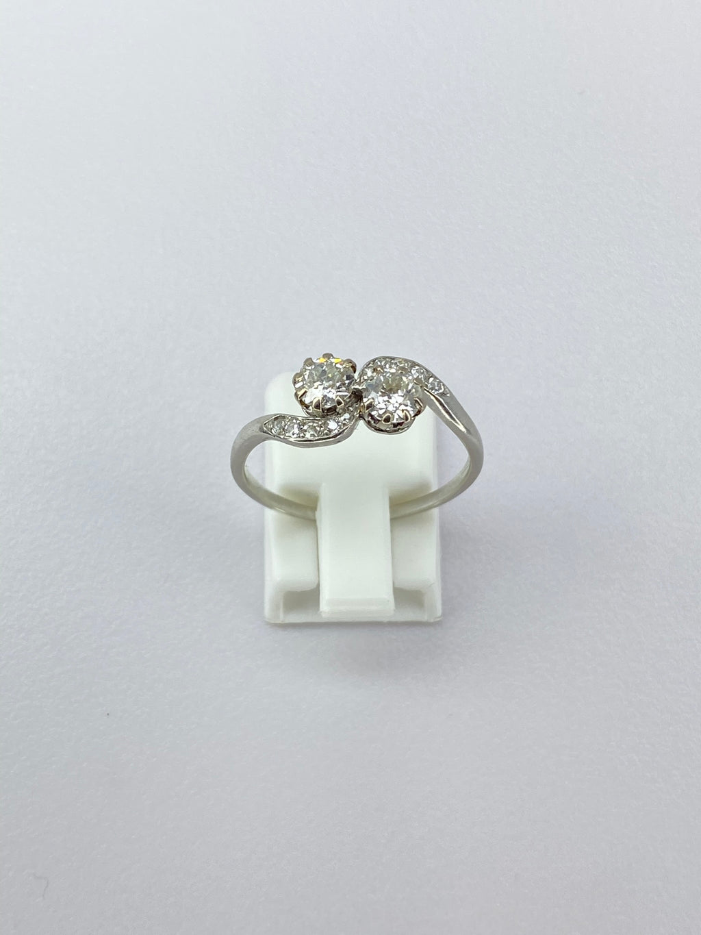 Antique Moi et Toi Diamond Ring | 0.80ct Old Mine Cut Platinum