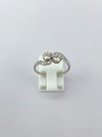 Antique Moi et Toi Diamond Ring | 0.80ct Old Mine Cut Platinum