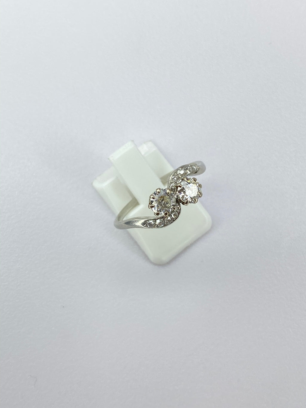 Antique Moi et Toi Diamond Ring | 0.80ct Old Mine Cut Platinum