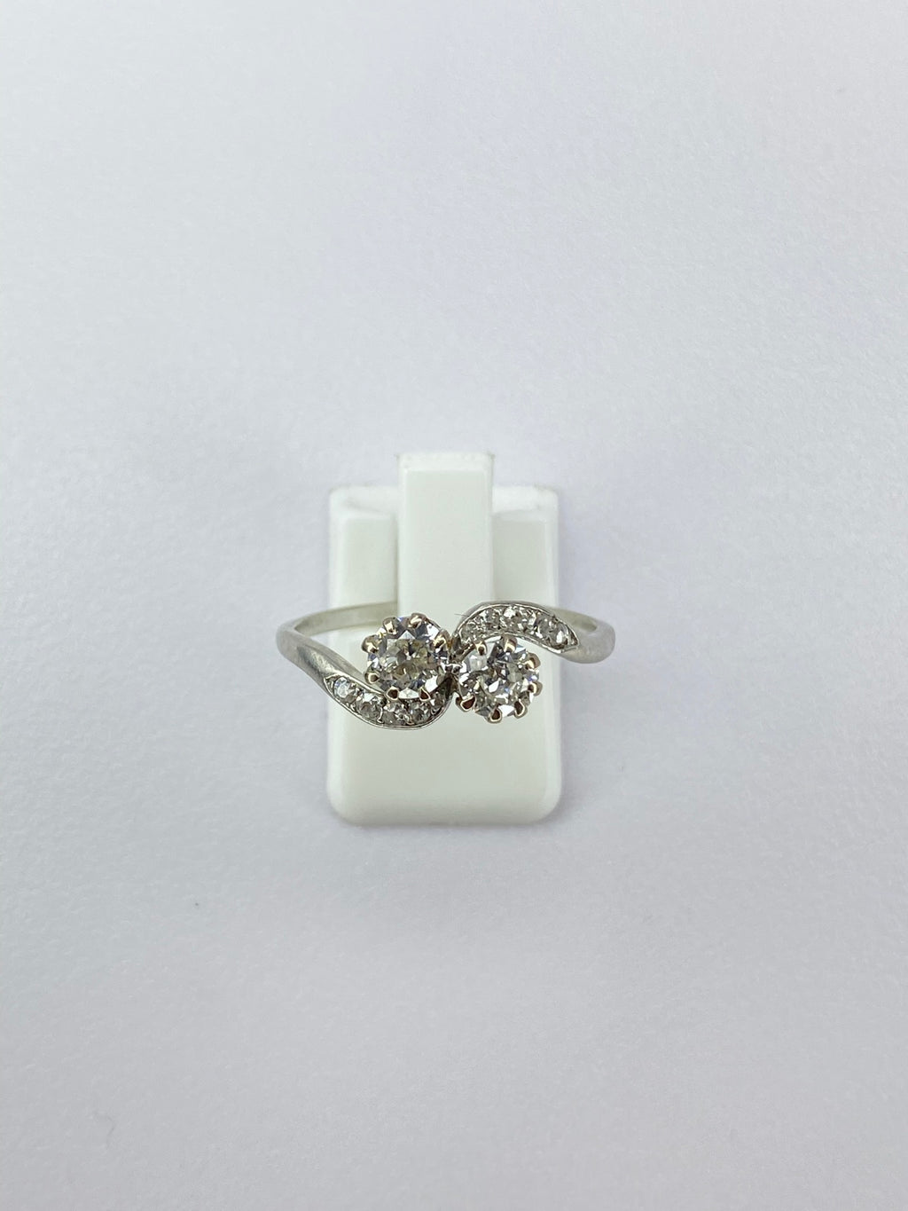 Antique Moi et Toi Diamond Ring | 0.80ct Old Mine Cut Platinum