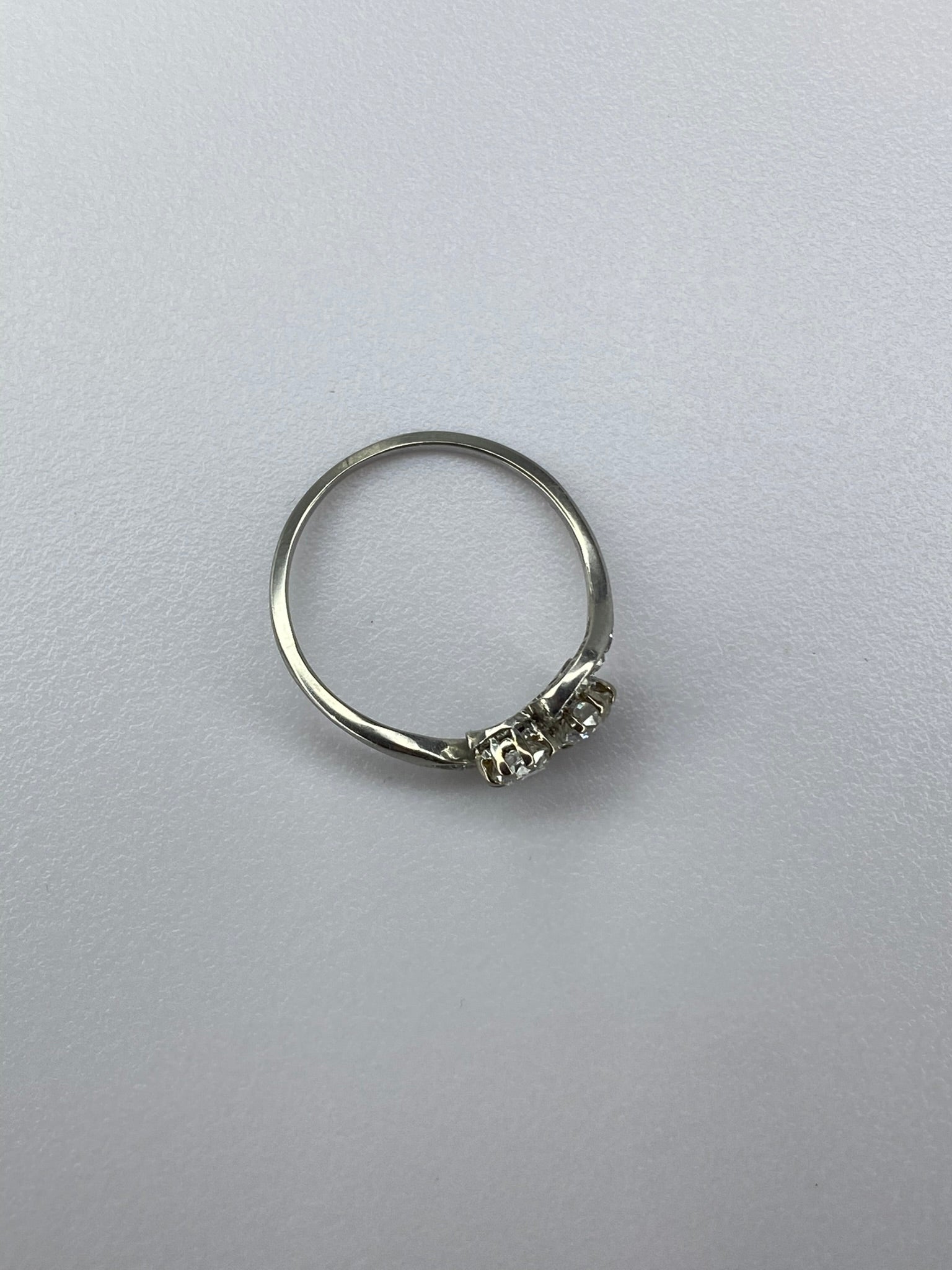 Antique Moi et Toi Diamond Ring | 0.80ct Old Mine Cut Platinum