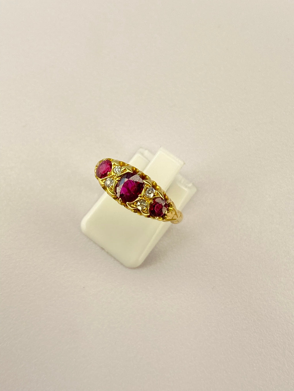 Victorian Ruby & Diamond Ring | 1.00ct Ruby | 18ct Yellow Gold